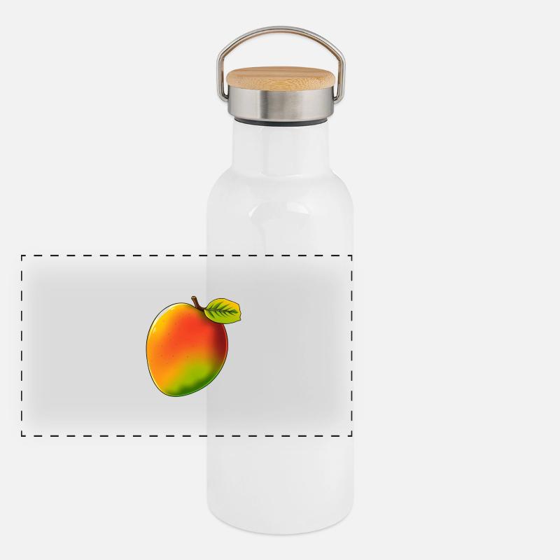 Mango - Comic-Stil Panorama Thermosflasche mit Bambusdeckel