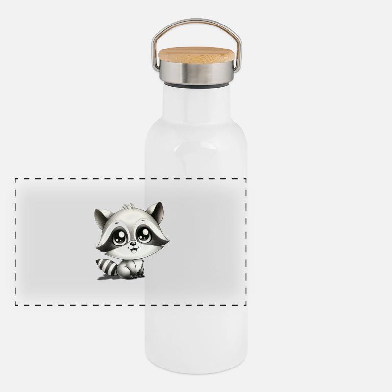raton laveur Gourde isotherme avec bouchon en bambou
