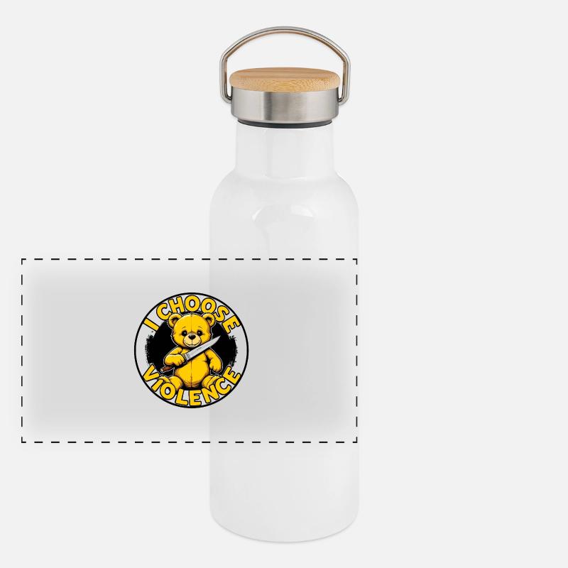 i choose violence teddy Panorama Thermosflasche mit Bambusdeckel