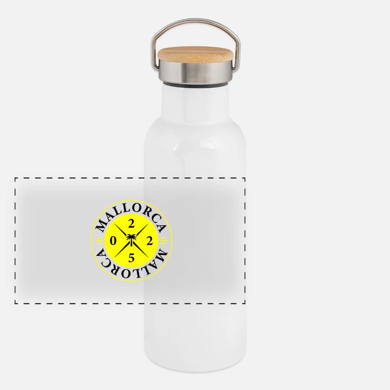 Mallorca 2025 Holidays Panoramic Thermal Bottle with Bamboo Lid