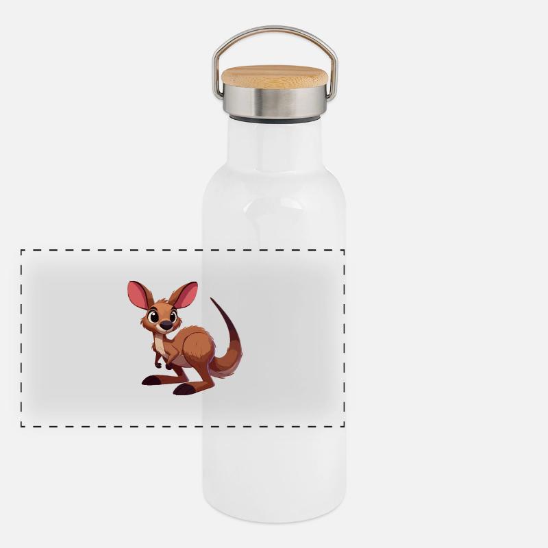 Känguru Joey Panorama Thermosflasche mit Bambusdeckel