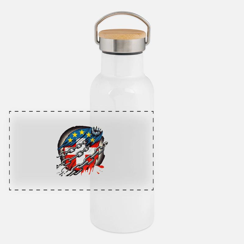 Schweiz gefangene der EU Panorama Thermosflasche mit Bambusdeckel