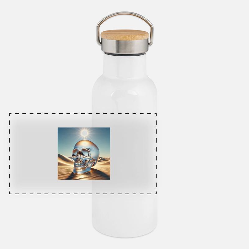 Crystal skull Panoramic Thermal Bottle with Bamboo Lid