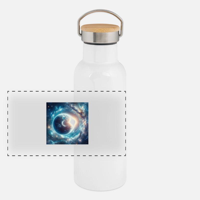 Mondlicht Mode Panorama Thermosflasche mit Bambusdeckel