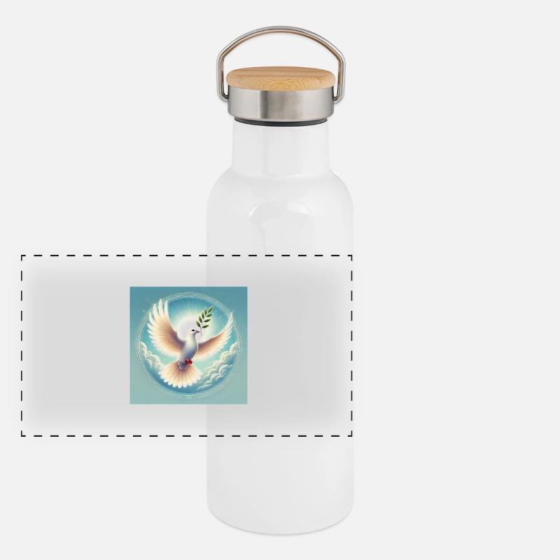 Peace Panoramic Thermal Bottle with Bamboo Lid