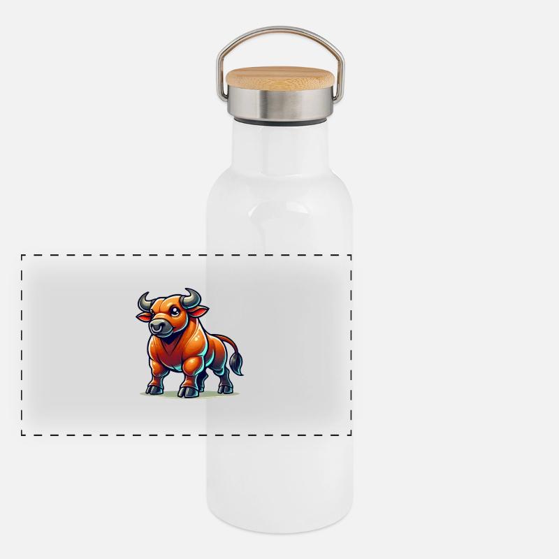 Taurus Comic Panoramic Thermal Bottle with Bamboo Lid