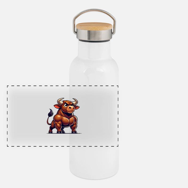 Taurus Comic Panoramic Thermal Bottle with Bamboo Lid