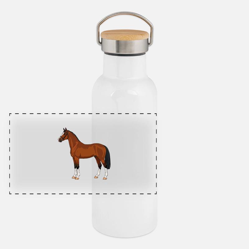 Hackney horse real Panoramic Thermal Bottle with Bamboo Lid