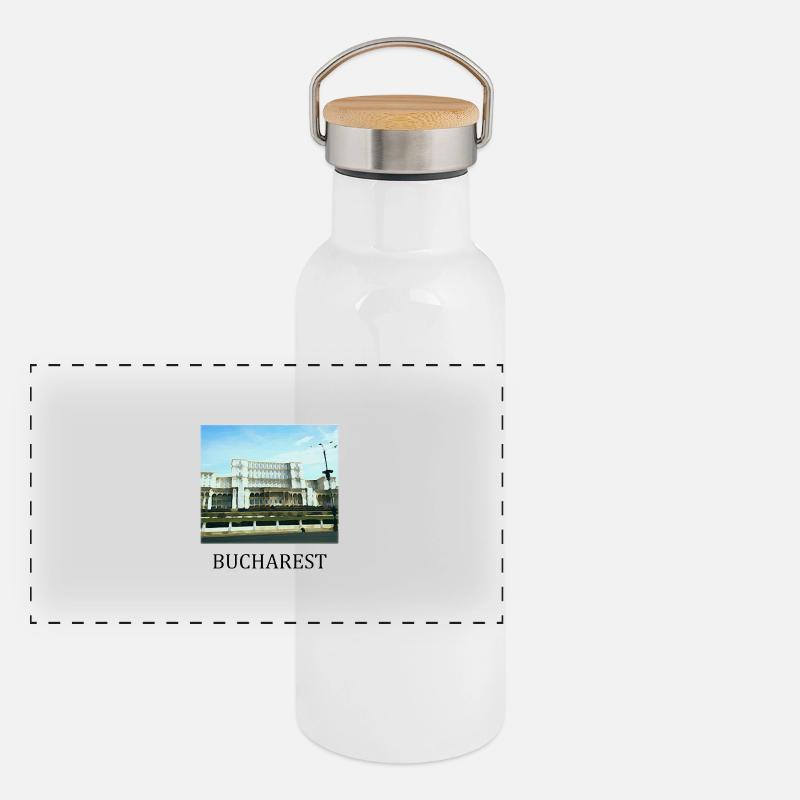 Panorama Thermosflasche mit Bambusdeckel