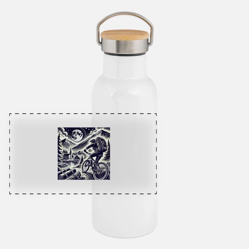 Bikepacking Adventur Panorama Thermosflasche mit Bambusdeckel