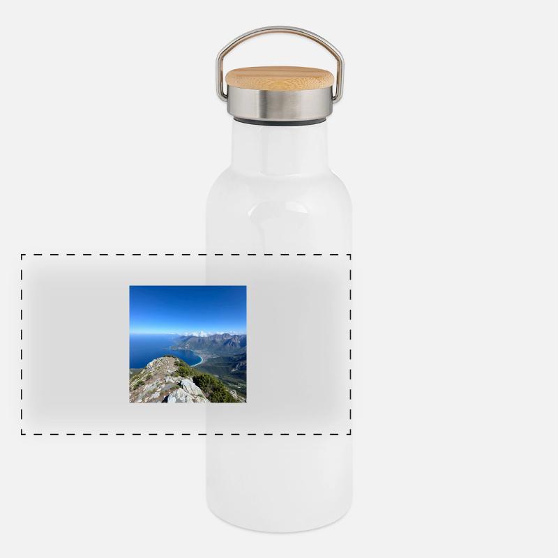 beautiful coastal landscape Panoramic Thermal Bottle with Bamboo Lid