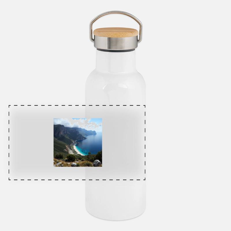 Paysage Gourde isotherme avec bouchon en bambou
