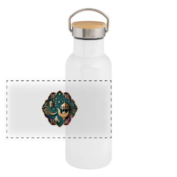 Ramadan Gift Eid Mubarak Islam Allah Muslim - Panoramic Thermal Bottle with Bamboo Lid - white - Front