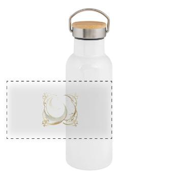 Ramadan Gift Eid Mubarak Islam Allah Muslim - Panoramic Thermal Bottle with Bamboo Lid - white - Front