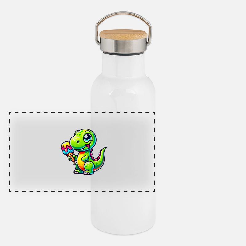 dino comic eis Panorama Thermosflasche mit Bambusdeckel