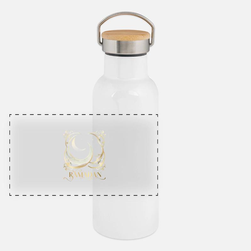 Ramadan Geschenk Eid Mubarak Islam Allah Muslim Panorama Thermosflasche mit Bambusdeckel