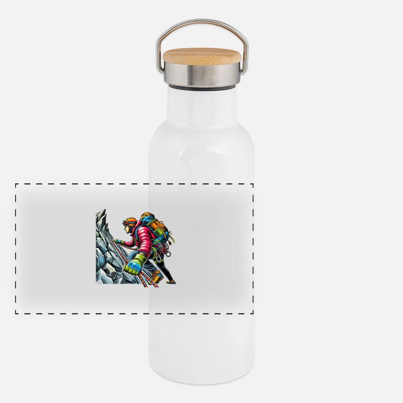 Panorama Thermosflasche mit Bambusdeckel