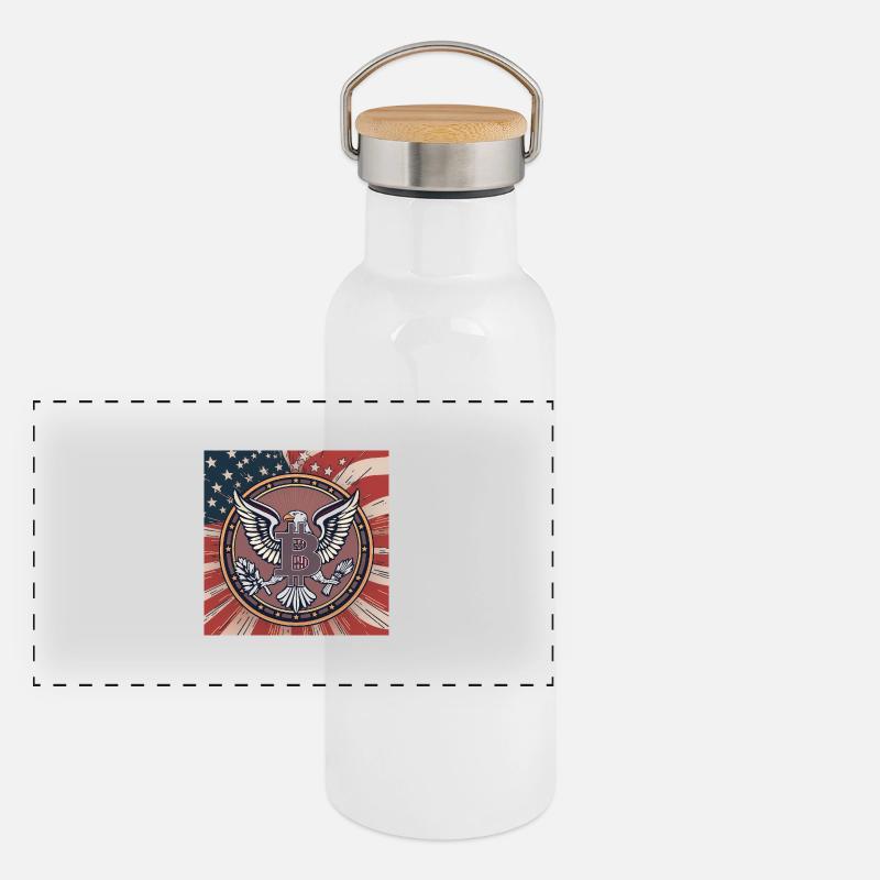 Bitcoin, USA, eagle Panorama Thermosflasche mit Bambusdeckel