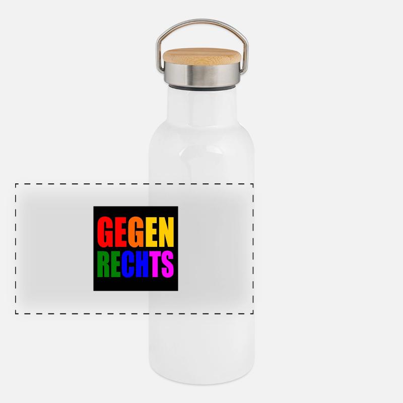 Gegen rechts Panorama Thermosflasche mit Bambusdeckel