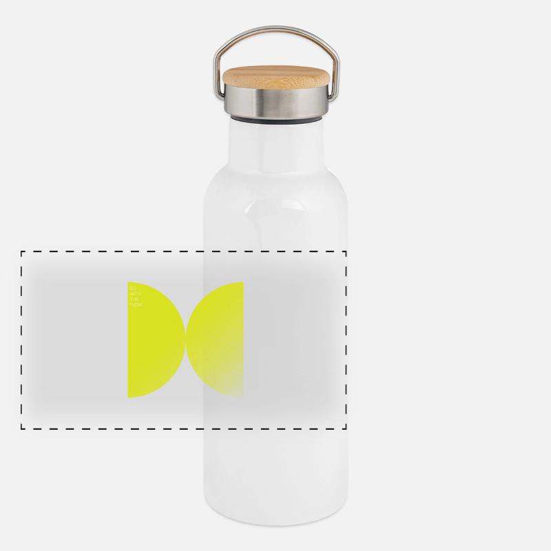 Jaune Gourde isotherme avec bouchon en bambou