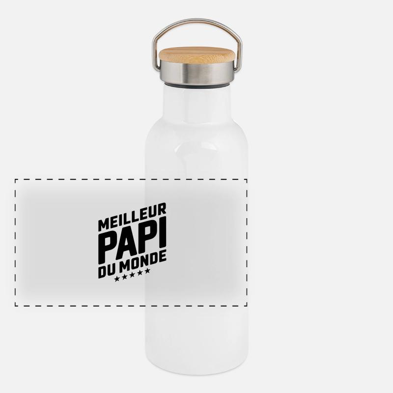 Der beste Opa der Welt Panorama Thermosflasche mit Bambusdeckel