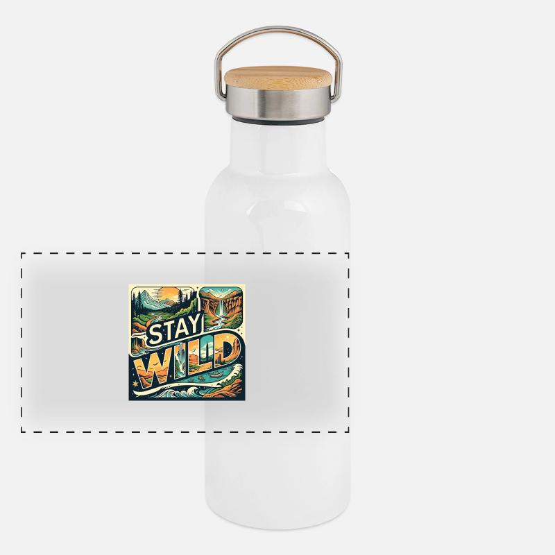 Stay Wild Panoramic Thermal Bottle with Bamboo Lid