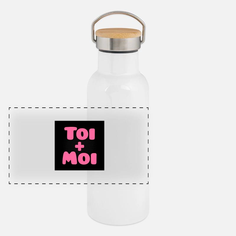 Toi + moi Gourde isotherme avec bouchon en bambou
