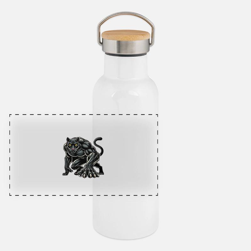 panther Panorama Thermosflasche mit Bambusdeckel