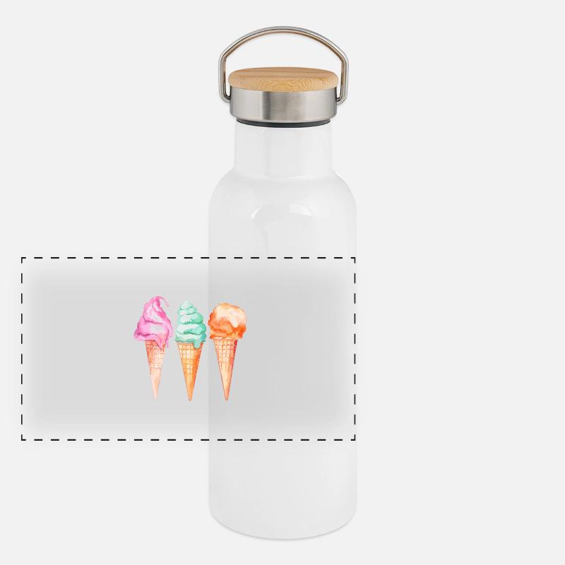 Eiskrem Glace Panorama Thermosflasche mit Bambusdeckel