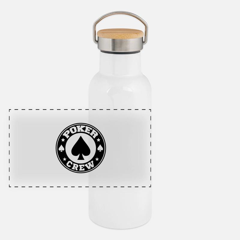 poker crew Panorama Thermosflasche mit Bambusdeckel