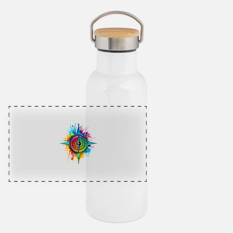 Panorama Thermosflasche mit Bambusdeckel