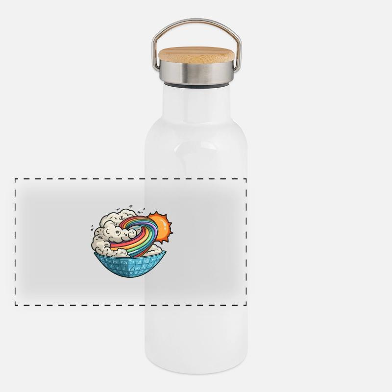 Mathematical Vortex Sun Panoramic Thermal Bottle with Bamboo Lid