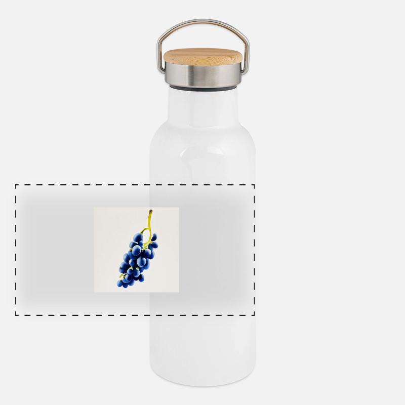 Weintrauben Panorama Thermosflasche mit Bambusdeckel