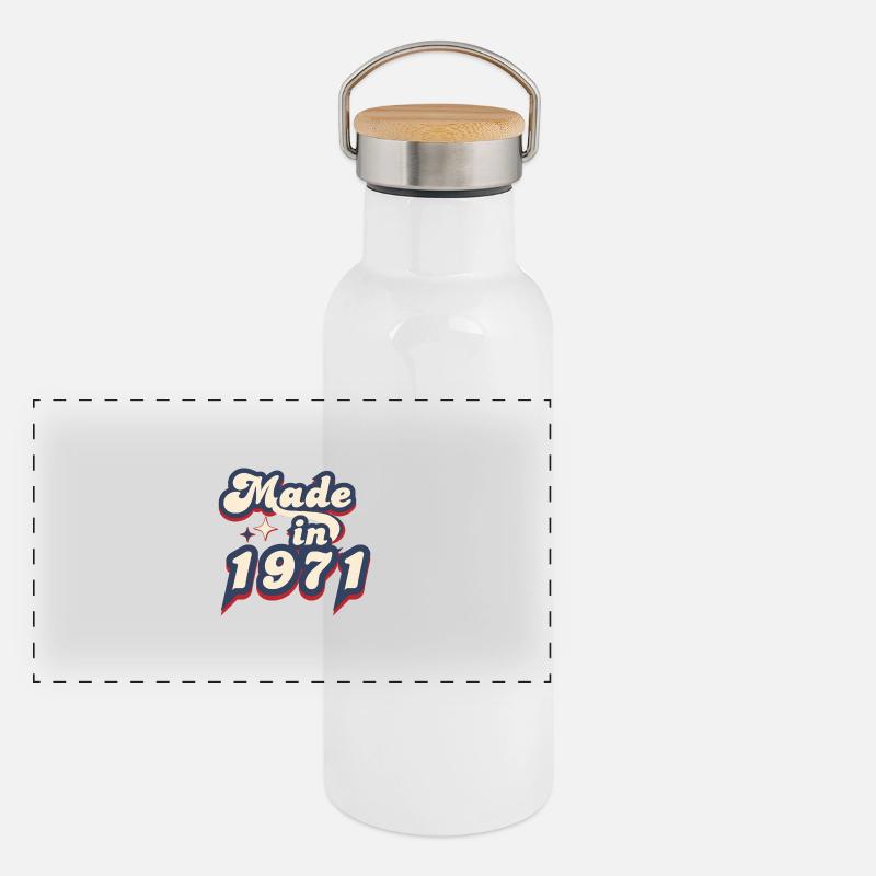 Made in 1971 Retro Panoramic Thermal Bottle with Bamboo Lid