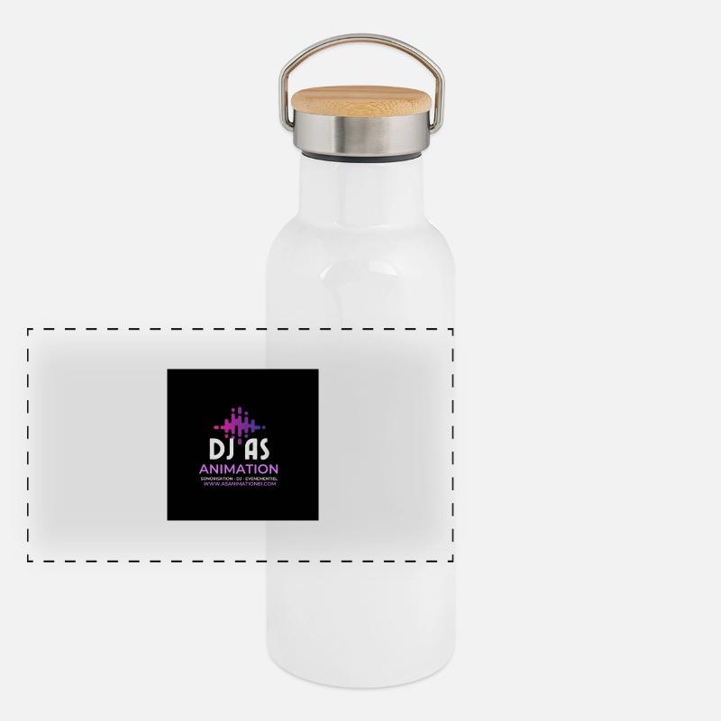 DJ als Panorama Thermosflasche mit Bambusdeckel