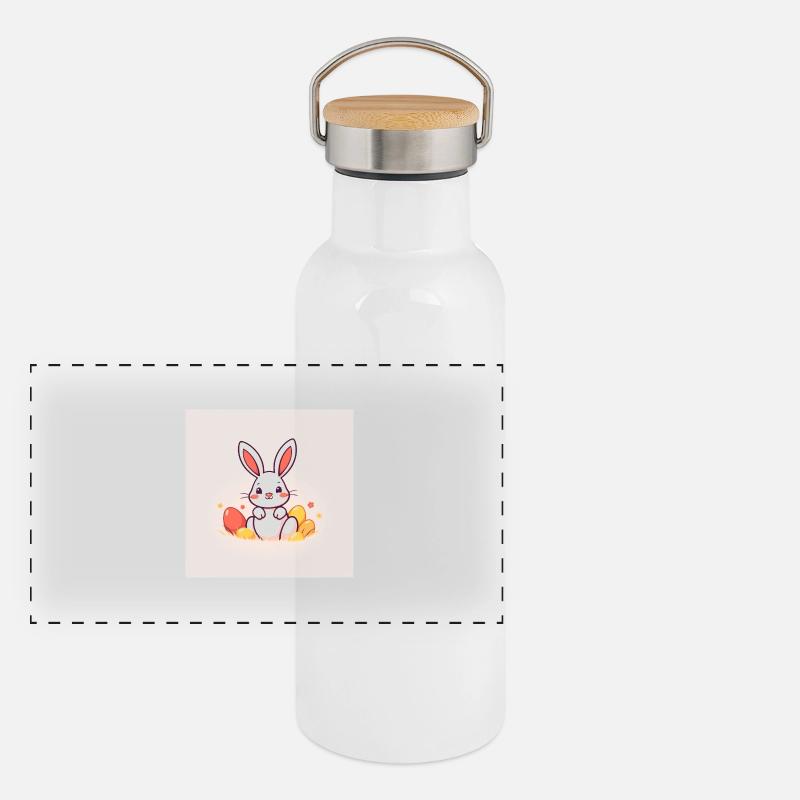 Ostern Bunny Style Panorama Thermosflasche mit Bambusdeckel