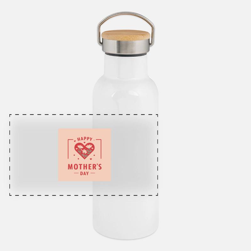 Muttertag Design Panorama Thermosflasche mit Bambusdeckel