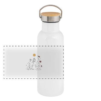 Relaxing - Panoramic Thermal Bottle with Bamboo Lid - white - Front