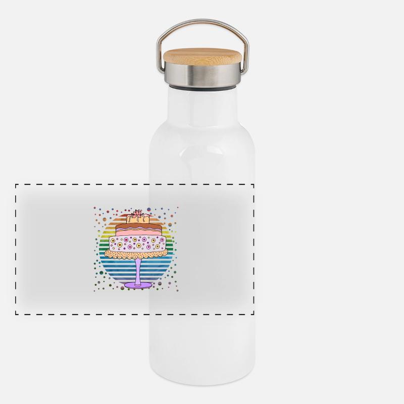 Kuchen Panorama Thermosflasche mit Bambusdeckel