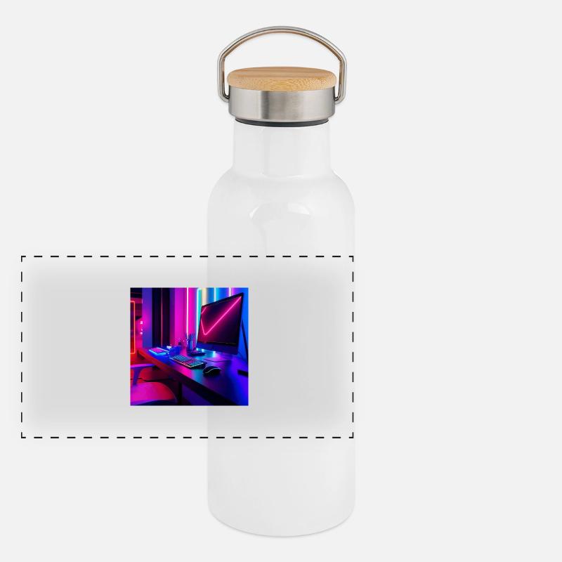 Gamer Panorama Thermosflasche mit Bambusdeckel