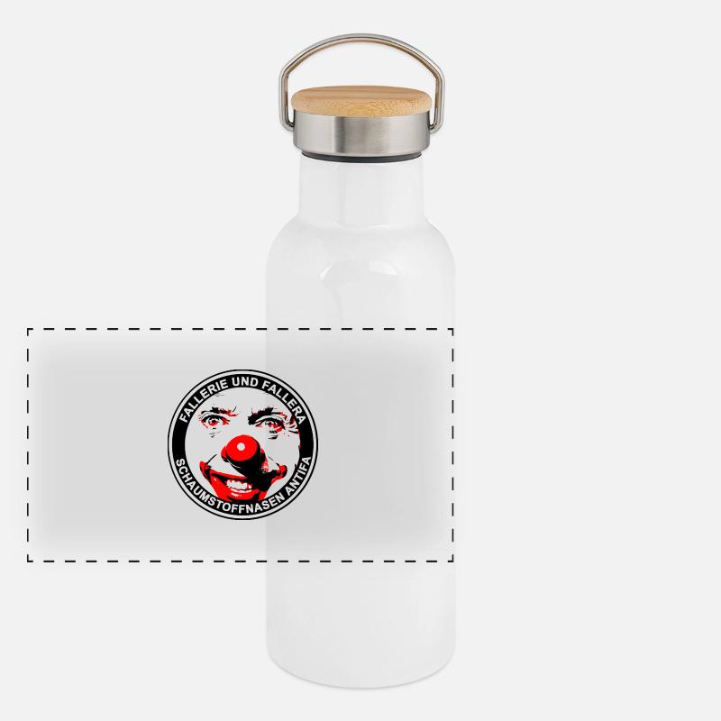 Fun Clown Varaiation Falleri Fallera Panorama Thermosflasche mit Bambusdeckel