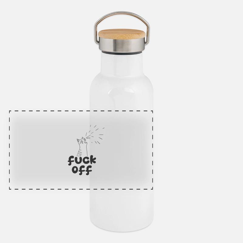 fuuuu off Panorama Thermosflasche mit Bambusdeckel