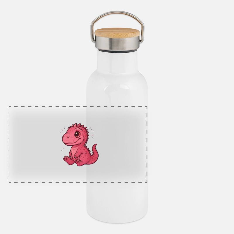 Pink Carcha Chibi Panorama Thermosflasche mit Bambusdeckel