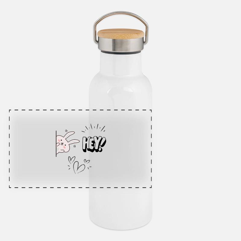 Hé! Je suis là Gourde isotherme avec bouchon en bambou