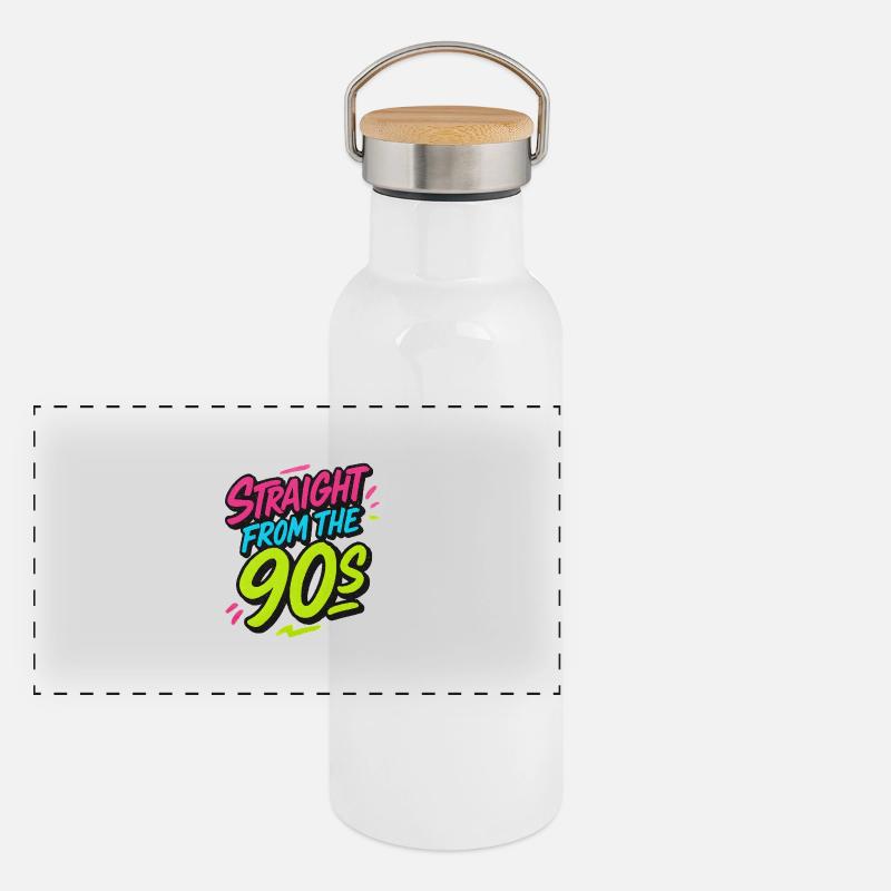 Straight from the 90s – Neon Graffiti Style Throwb Panoramic Thermal Bottle with Bamboo Lid