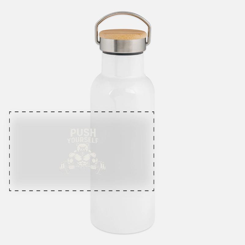 Poussez-vous Ours Gourde isotherme avec bouchon en bambou