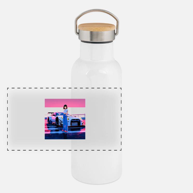 N-dless Nights: Anime Renntag Panorama Thermosflasche mit Bambusdeckel