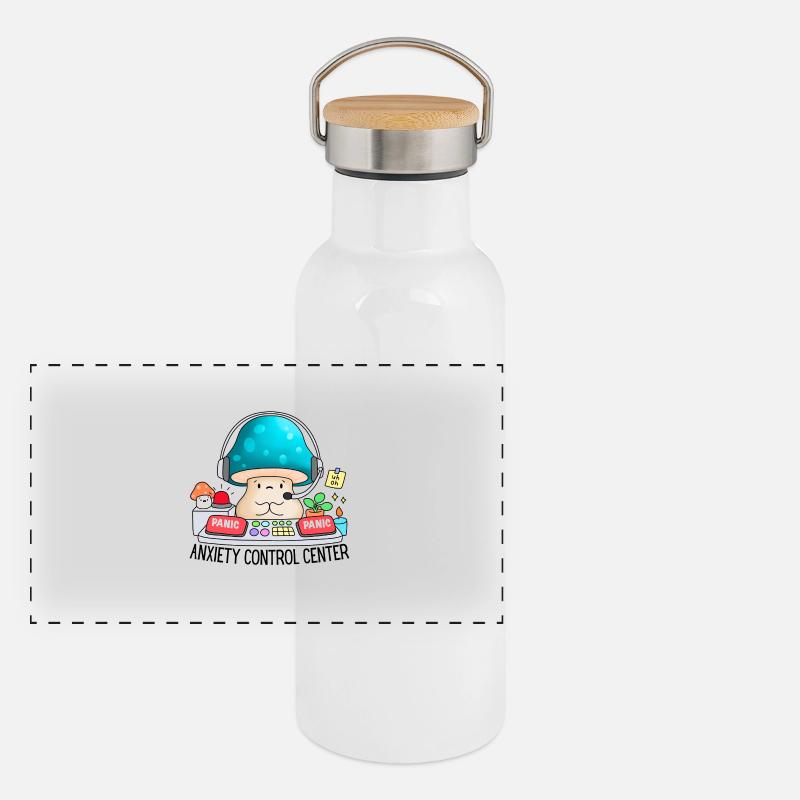 Angst Kontrollzentrum Lustig Angst Ehrfurcht Panorama Thermosflasche mit Bambusdeckel