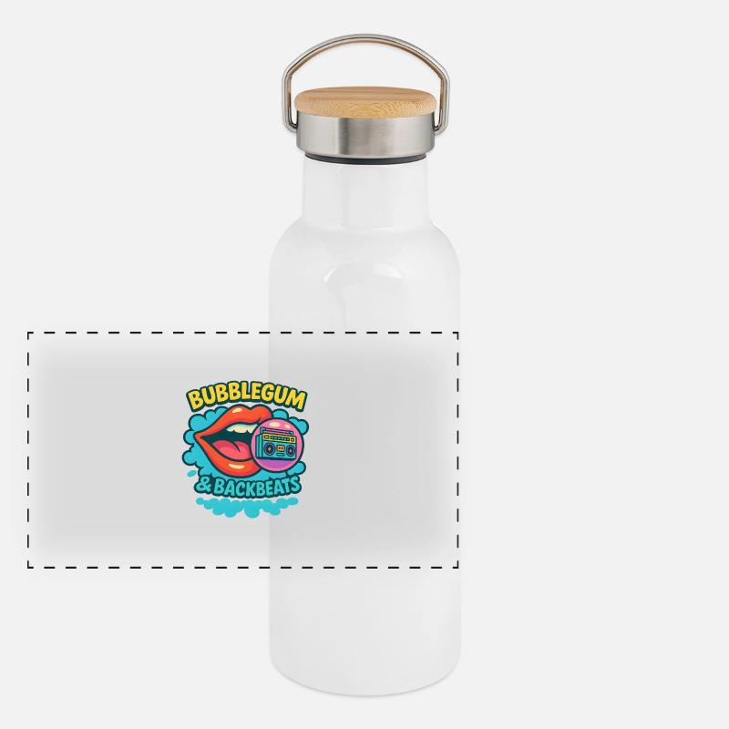 Bubblegum et backbeats Gourde isotherme avec bouchon en bambou