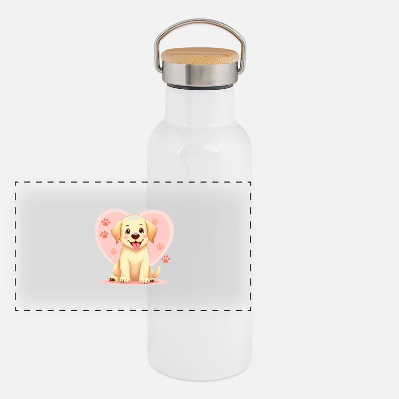 Flux Dev A whimsical pastelhued illustration 2 Panorama Thermosflasche mit Bambusdeckel
